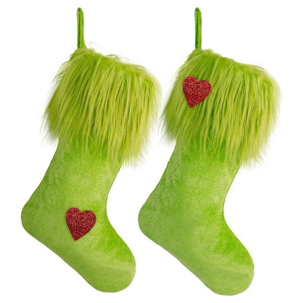 Julstrumpor Gröna Grinches Strumpa Julgran Hängande Strumpor Dekoration