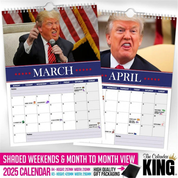 Donald Trumps Roliga Trumpinator Väggkalender Månadskalender TrumpPosters Presenter