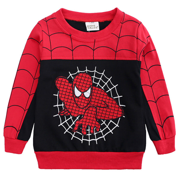 Spiderman-tröja + byxor + huvtröjor set overall för barn Black 100