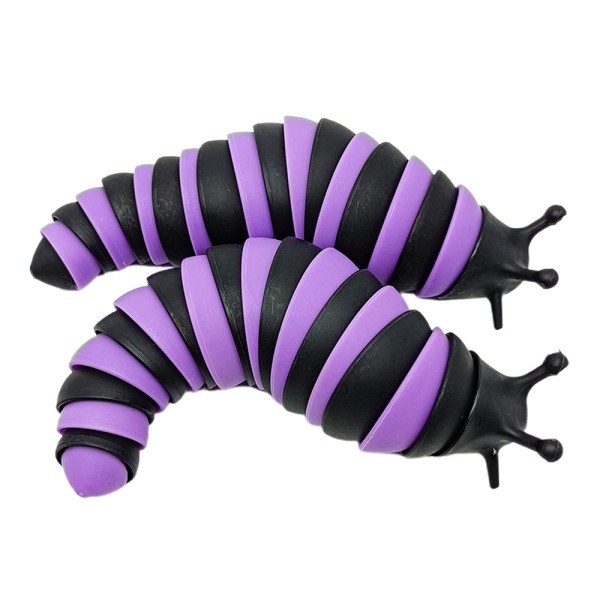 Caterpillar Fidget Toy Ångest Relief Slug Fidget Toys Black purple