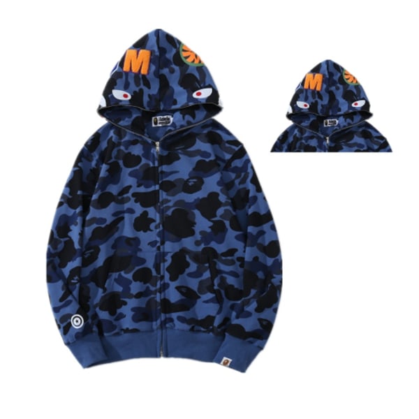 Män Shark Hoodie Sweatshirt Modemärke Full Zip Cardigan #3 2XL