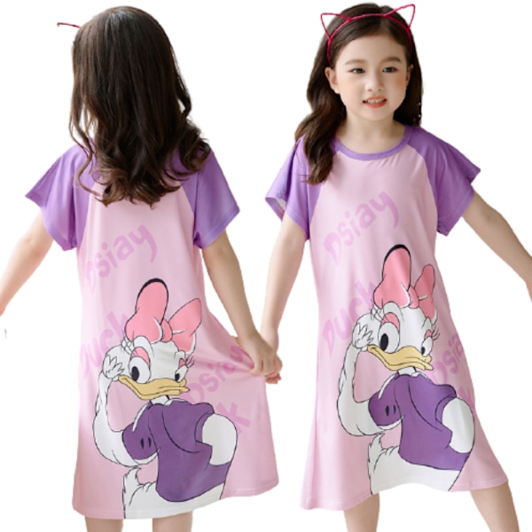 Flickors Nattlinne Småbarn Sommar Pyjamas Sovkläder Kortärmad Tryckt Pyjamas Sovkläder 3-10 År #6 8-9Years