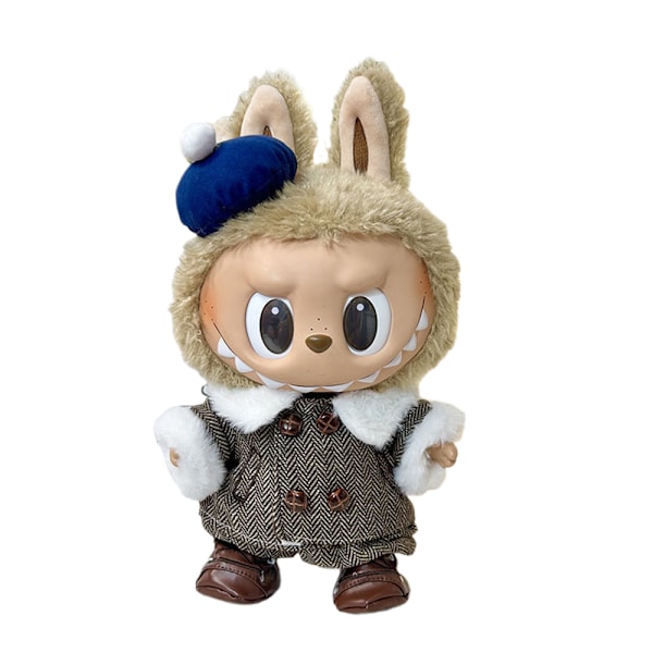 Labubu Dockkläder 38cm Labubu Docktillbehör, Labubu Dock Fyra-Knappar Kappa Kläder Klä upp Labubu Dockkläder (Inga Dockor) 38cm