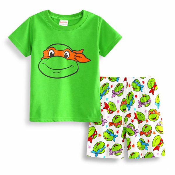 Barn Pojkar Flickor Ninja Turtles Nightwear T-shirt Toppar Shorts Set Tecknade nattkläder C 5 Years