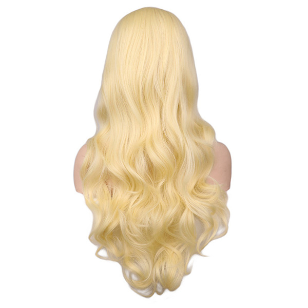 Blond Barbie Film Cosplay Peruk Lång Lockig/Rak Hår Peruk C