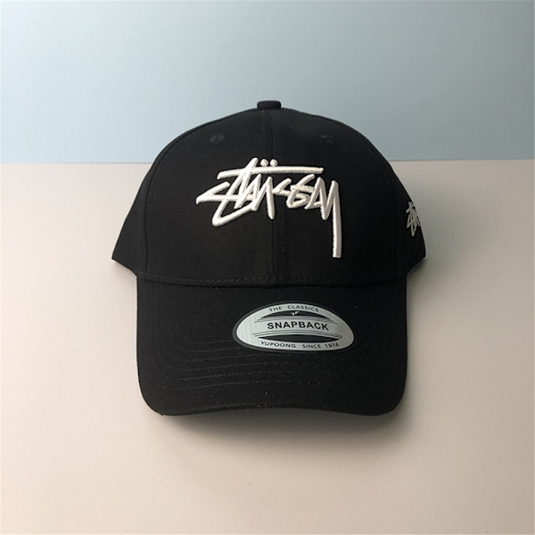 Broderad Basebollkeps Sport Justerbar Snapback Herr Dam Sommarhatt White