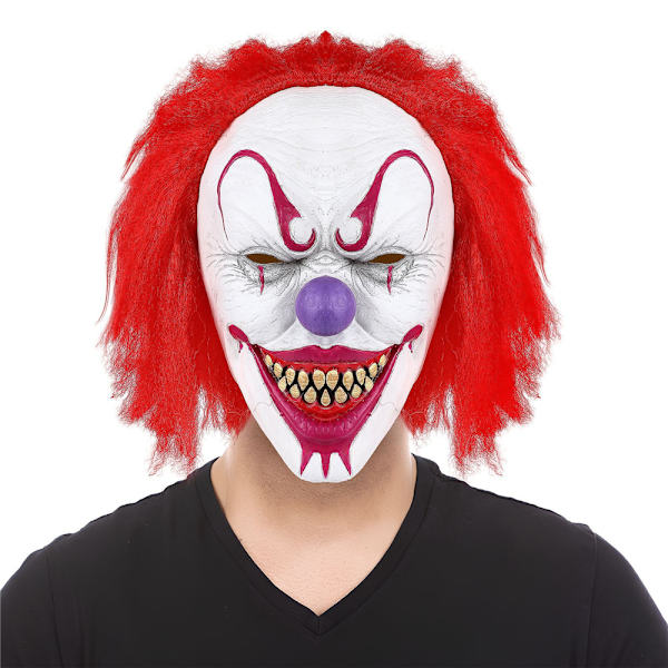 Skräck Clown Latex Full Mask Halloween Maskeraddräkt Vuxna Fest Cosplay Halloween Mask