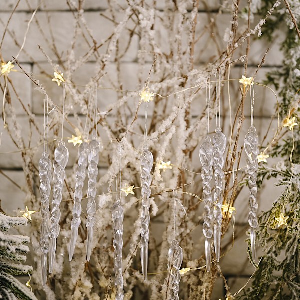 12 st DIY julgran istapp prydnader vinterdekorationer