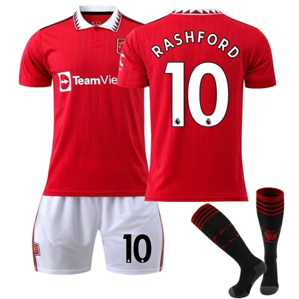 Ronaldo #7 Rashford #10 Fotbollströja Sportkläder #10 12-13Y