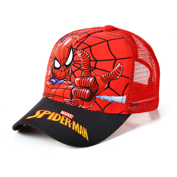Barn Pojke Flicka Spiderman Baseball Cap Sommar Peaked Hat Mesh Black