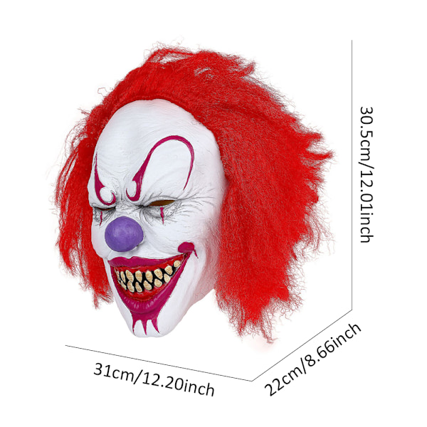 Skräck Clown Latex Full Mask Halloween Maskeraddräkt Vuxna Fest Cosplay Halloween Mask