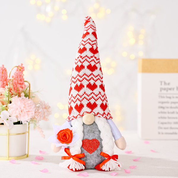 Alla hjärtans dag Gnomes Plysch Dekor Rum Elf Gnomes Decor rose