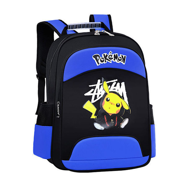 P-okemon Pikachu Ryggsäck Skolväskor Grundskoleelever Unisex Resväska Lätt Ryggsäck Laptop Dagryggsäck Blue L