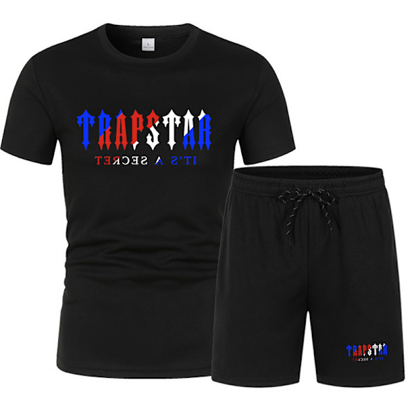 Män Casual Sportkläder T-shirt och Shorts Tvådelad Set av Träningsoveraller Plus Storlek C 4XL
