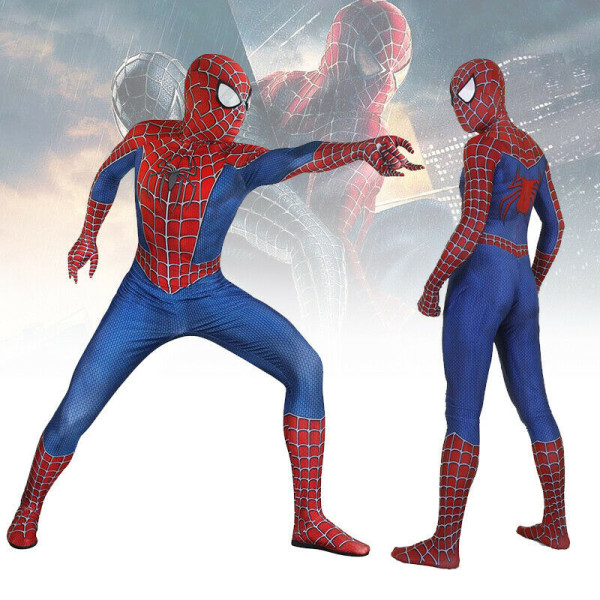 Klassisk Raimi Spiderman Cosplay Kostym Barn Superhjälte Jumpsuit Raimi Spiderman 4-5Years = EU98-110