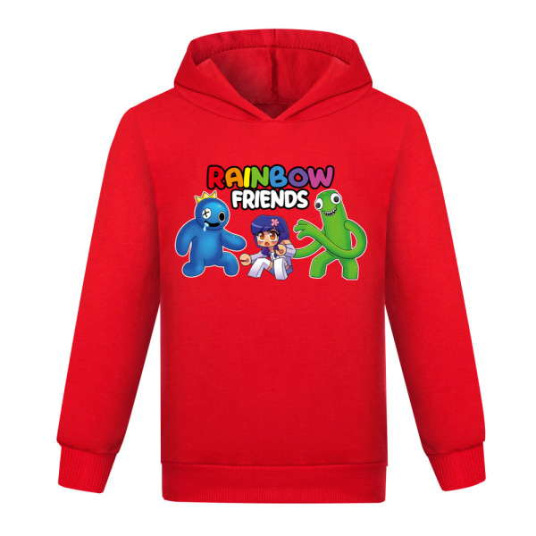 Rainbow Friends printed hoodie för barn med långärmad tröja red 140cm