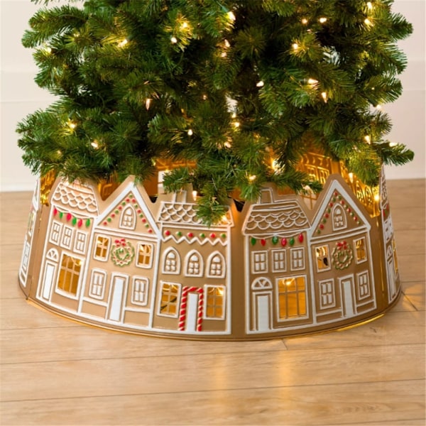Pepparkakshus Julgransskjort, LED Julgransskjort för Pepparkakshus Julgransskjort, 26/28 tum i Diameter 28 inches