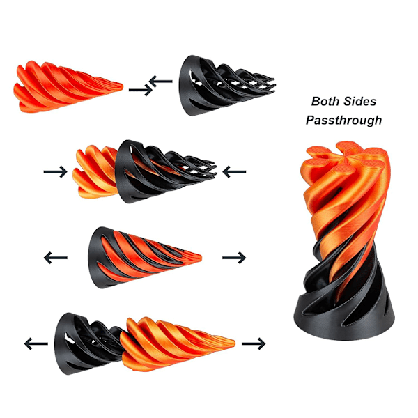 Omöjlig Pyramid Passthrough Helix Nut Spiral Cone Fidget Toys Stress Relief Pyramid