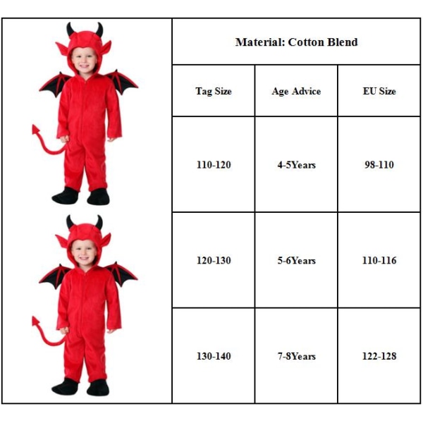 Halloween Red Devil Hooded Jumpsuit Party Barn Pojkar Flickor