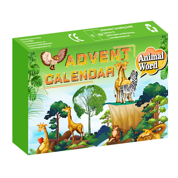 Julkalender 2024 för Barn, Mini Dinosaurie Djur Leksakssatser, 24 Dagar Julnedräkningskalender Festfavoriter Blind Box Julgåva