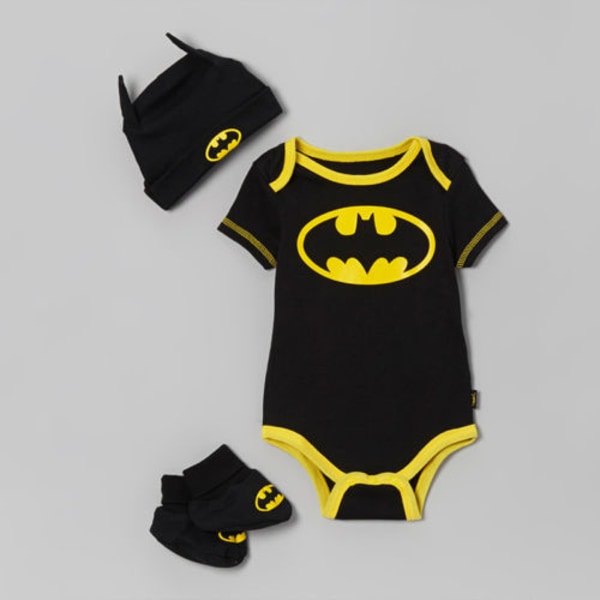 Baby Boy Batman Kortärmad Jumpsuit + Skor + Hatt 3-delat set 100cm