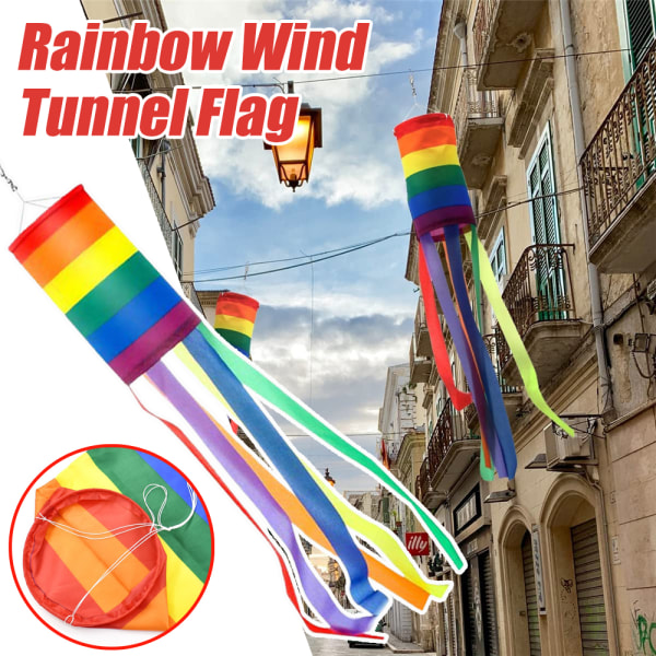 Regnbågskolumn vindstrumpor flagga utomhus HBT banner dekoration