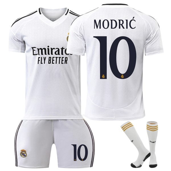 Real Madrid fotbollströja shorts strumpor overall set barn White 8-9 Years