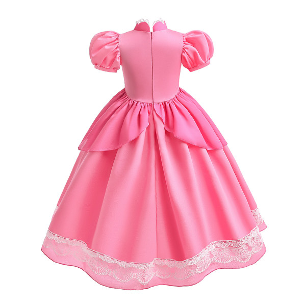 Prinsessan Peach-dräkt för flickor Halloween Fancy Dress Up 150cm