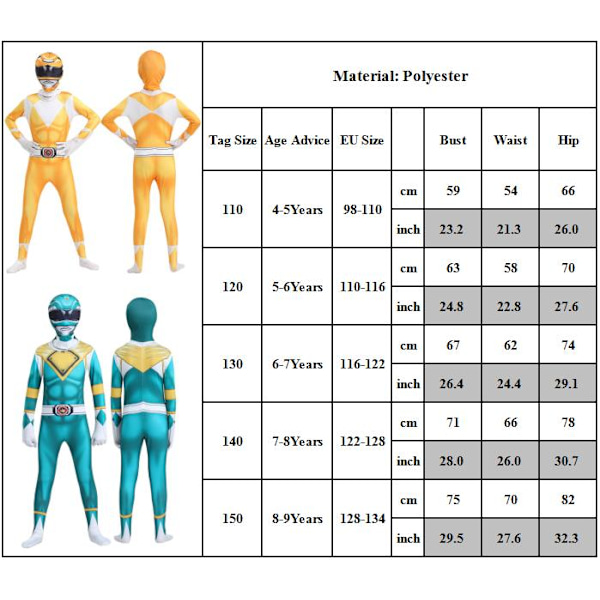 Pojkkostym för superhjälte-cosplay, skolfest, flickklänning, utklädningskläder Yellow 130cm