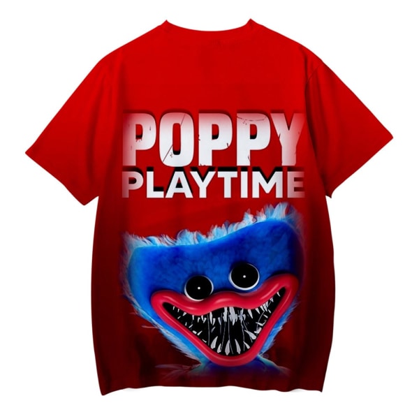Poppy Playtime T-Shirts Kortärmade Toppar för Barn Pojkar Flickor Röd Huggy Wuggy 11-12 år = EU 146-152