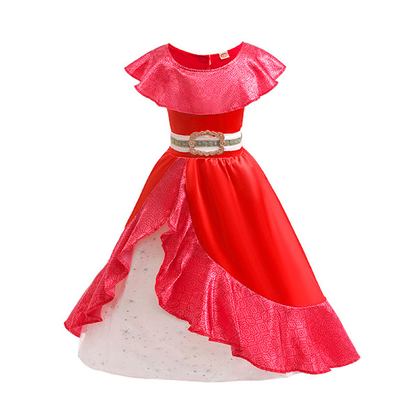 Prinsessan Elena Kostym Flickor Elena Prinsessklänning Födelsedag Halloweenfest Drottning Maskeraddräkt 3-9 År 110cm