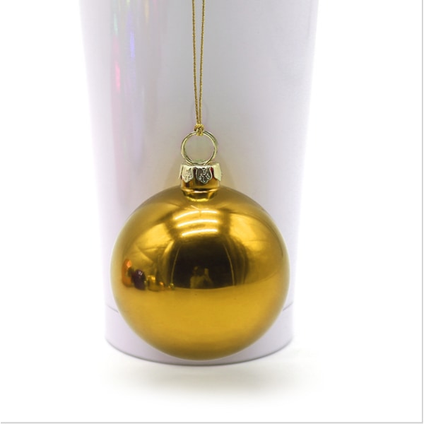 5 st sublimering julgranskulor färgglada DIY-hantverk golden 5pcs