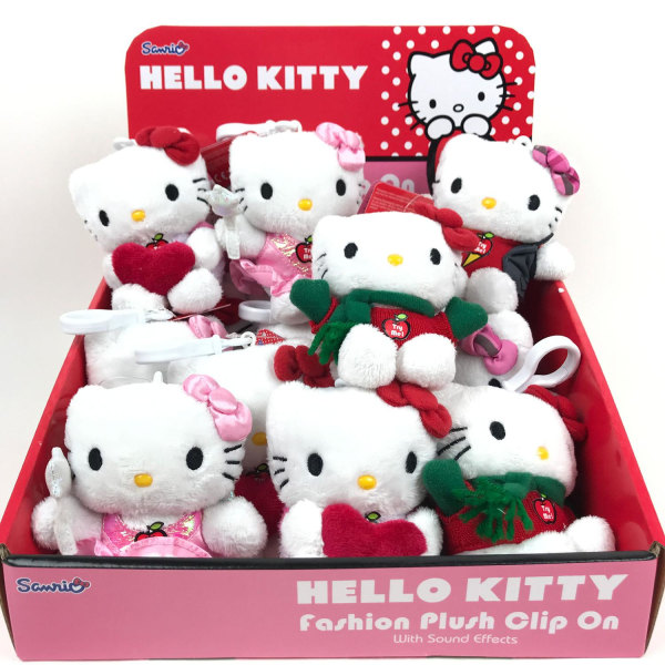 Hello Kitty Mjukis med ljud 12 cm - Rock multifärg