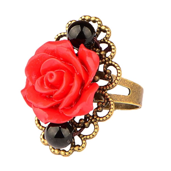 1 stk Retro Stil Jenter Ring Jente Finger Smykker Dekor Elegant Jente Ring Smykker Rød 3x1.7cm Red 3x1.7cm