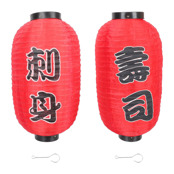 2 st Korean Ramen Asia Sushi Lykta Vikbar Hängande Lyktor Lampa Traditionella Japanska Lyktor R Red 45x25cm