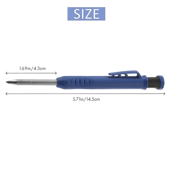 Solid Carpenter Pencil med Spetsvässare Set 1 Snickeripennor Markeringspenna Mekanisk Penna Påfyllning Scrib