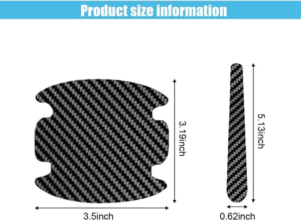 8 Pcs Car Door Handle Scratch Protector, Carbon Fiber Car Door Handle Bowl Sticker, Universal Auto Door Handle Paint Protection, Door Handle