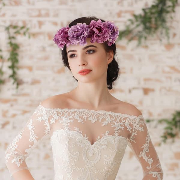 Boho Blomsterhårbånd for Kvinner, Hårpynt i Stoff med Blomster