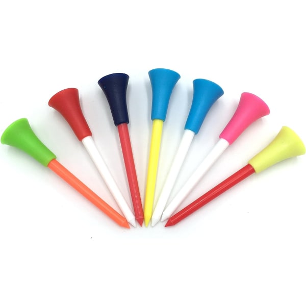 50 kappaletta (satunnaisia ​​värejä) muoviset golfvarret 3-1/4 tuumaa kestävät kumipenkit