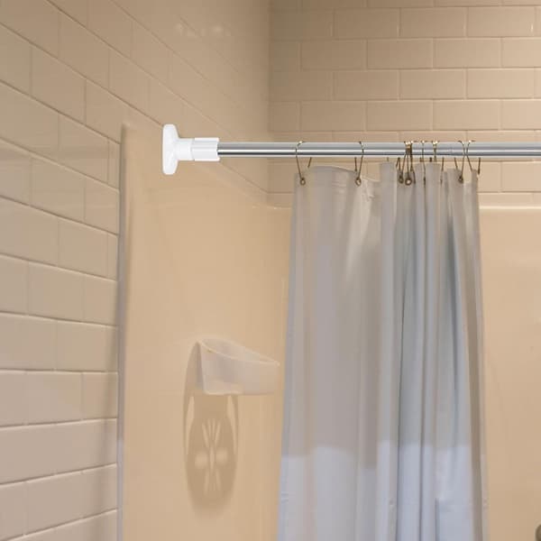 Justerbar badeforhængsstang uden boring, spændestang med teleskopisk design