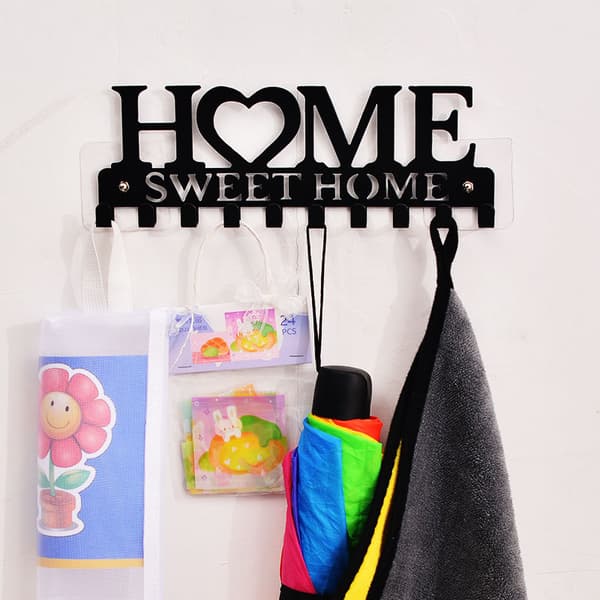 New Iron HOME Creative Key Hook Punch-Free Storage Rack Towel Wall Hook