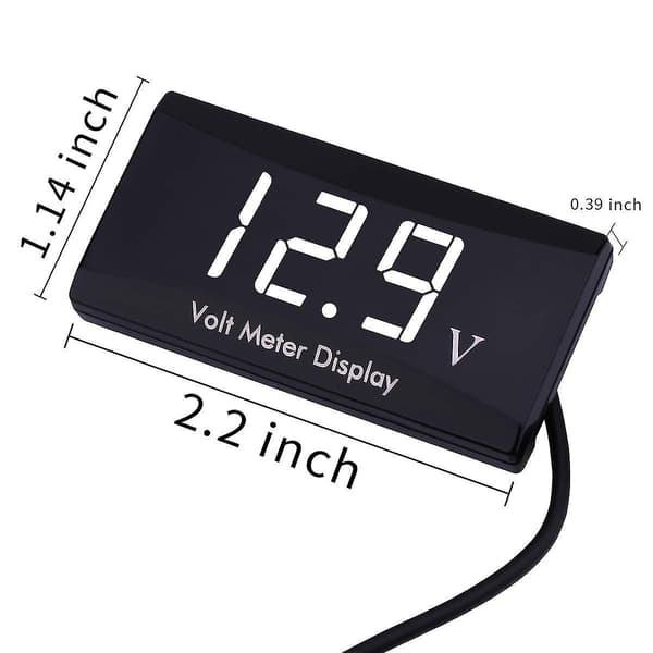 DC 12V Bil Digital Voltmeter Måler - Aimilar LED Display Spændingsvoltmeter til Bil Motorcykel (hvid)