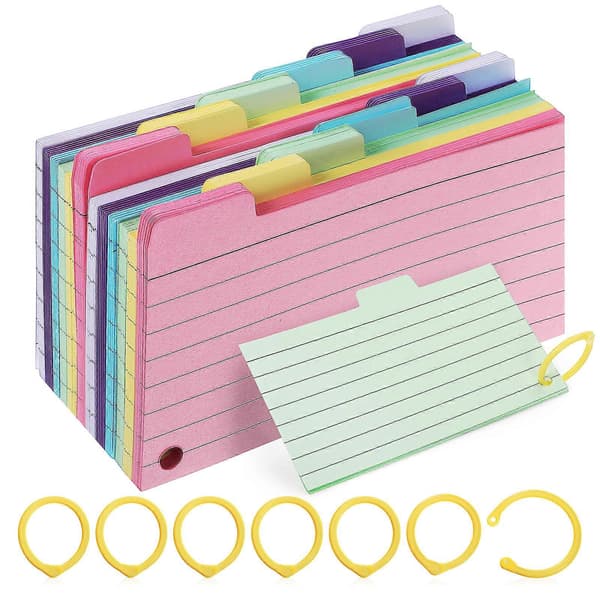 450 Pcs Spiral Notebooks, Notepads, Lined Flashcards with 8 Binder Rings for Study and Learning