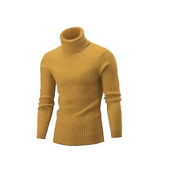 Herrar Turtle Neck Polo Tröja PulloverXLYellow XL Yellow