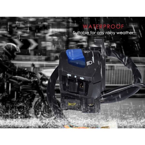 Motorcycle Handlebar Switch, On/Off Switch Left and Right Handlebar Control 7/8 Inch Headlight Turn Signal Horn Switch High Beam Low Beam