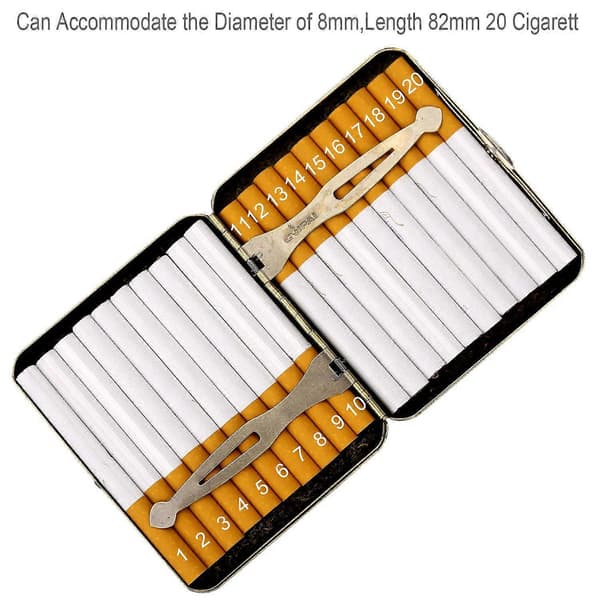 Cigarettetui rummer 20, blomst gylden