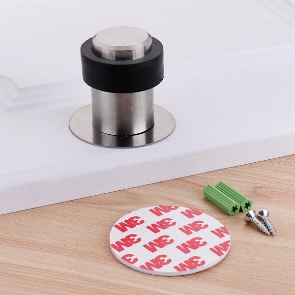 Dørstopp 43 x 46 mm - rustfritt stål farge 2 stk (ingen boring nødvendig)