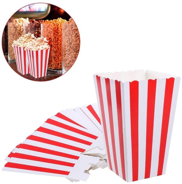 12 deler godtepose festpose sett popcornboks popcornpose liten gavepose julefest bursdag bryllupsgave