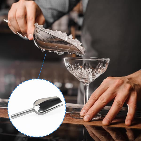 Isskovl i rustfrit stål, 2 stk. alsidig metalskovl, madskovl, slikskovl til køkken, bar, fest og bryllupsbuffet