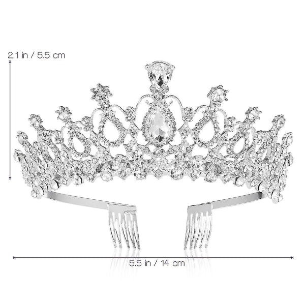 Bryllupskrystall Hodebånd Krone Tiara Med Kam For Bryllup Bryllup Bursdagsfest